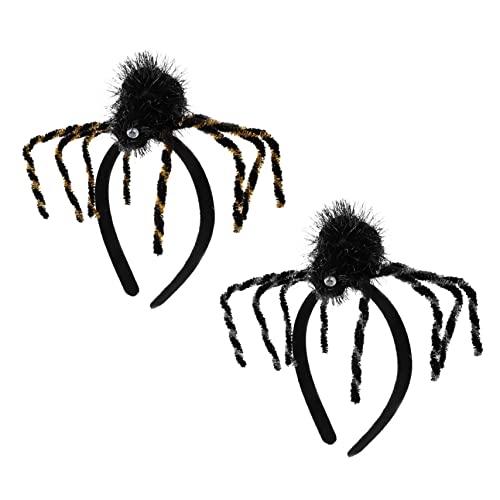 FOMIYES 2st Spinnen-stirnband Spinnenhaarnadeln Halloween Funkeln Süßes Oder Saures-party Party-kopfschmuck Kostüm Maske Haartrichter Gothic Haarschmuck Party-haar-dekore Tuch von FOMIYES