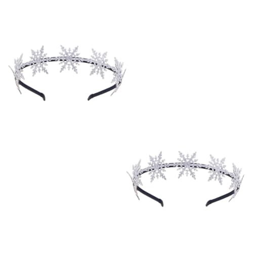 FOMIYES 2st Weihnachts-schneeflocken-stirnband Gold Festliche Stirnbänder Für Damen Schneeflocke Tiara Silberne Schneeflocken Weihnachtsschneeflocken-haarbänder Pailletten Partybedarf Baby von FOMIYES