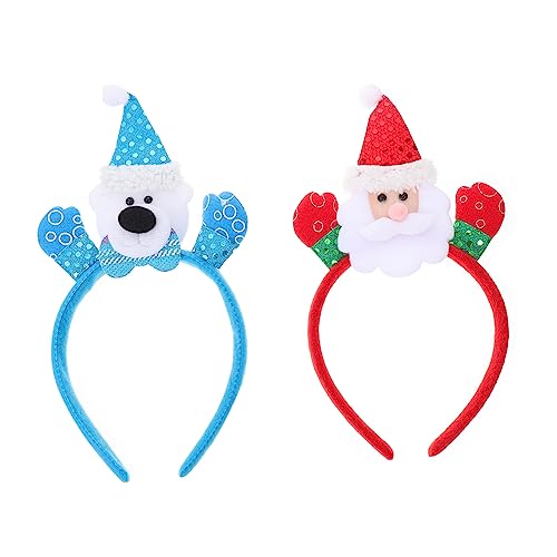 FOMIYES 2st Weihnachtsstirnband Weihnachtshaarband Weihnachtselemente Kopfbedeckung Stirnband Im Weihnachtsstil Kopfbedeckung Für Die Weihnachtsfeier Weihnachtshaarspange Stoff von FOMIYES