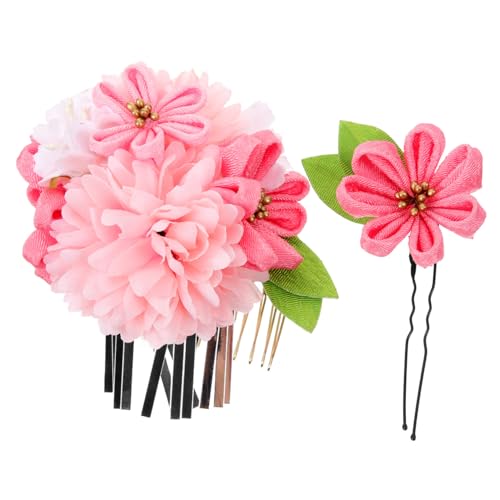 FOMIYES 2St Yukata-Haarschmuck Haarspangen Blumenclip Haarnadel Haarklammer Tiara Haarblumen für Frauen Blumenklammern die Blumen zweiteiliger Anzug Zubehör Blüte Kopfbedeckung Metall von FOMIYES