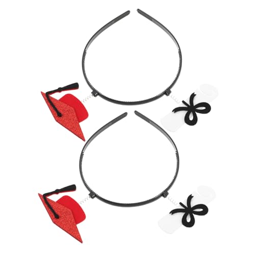 FOMIYES 2stücke Abschluss-stirnband Mit Schleife Für Erwachsene Kopfbedeckung Für Zeremonien Und Partys Bequemer Sitz Einfach Zu Tragen von FOMIYES