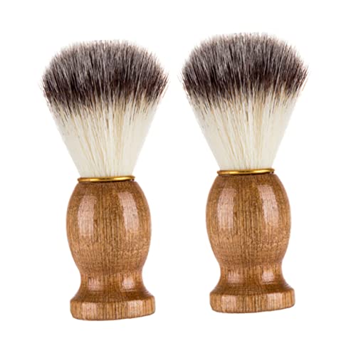 FOMIYES 2stücke Bartbürste Mit Holzgriff Rasierpinsel Für Männer Barber Pinsel Friseurpinsel Bartpflege Rasierzubehör Rasur Borsten Für Gesichtspflege von FOMIYES