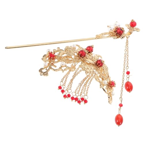 FOMIYES 2stücke Chinesische Haarspange Aus Legierung Mit Perlen Für Frauen Retro-blumen-haarstifte Klassische Haarspangen Als Accessoire Für Hanfu Und Partys von FOMIYES