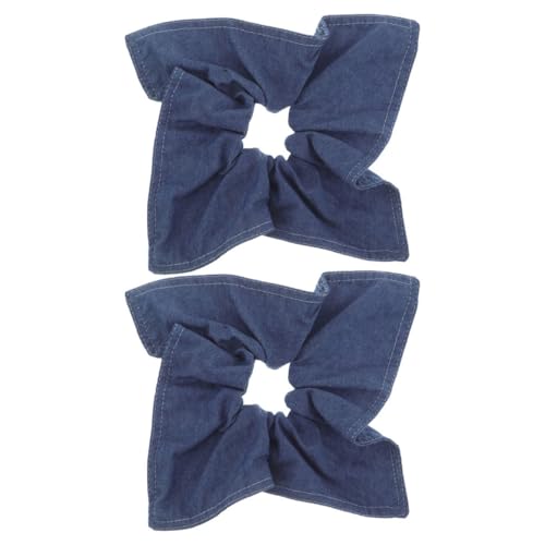 FOMIYES 2stücke Denim Blau Damen Retro Quadratisches Tuch Haargummi Elastisches Band Fashion Kopfbedeckung Für Vielfältige Frisuren Im Alltag Partys von FOMIYES
