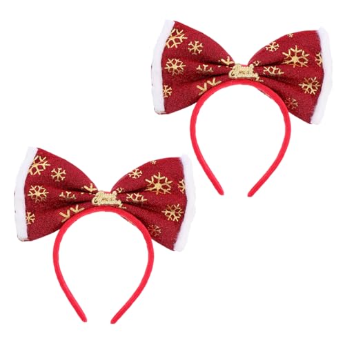 FOMIYES 2stücke Haarreifen Mit Schleife Und Weihnachtsdekor Dekoratives Stirnband Für Junge Mädchen Stoffmaterial Angenehm Zu Tragen Passend Für Partys Und Zusammenkünfte von FOMIYES