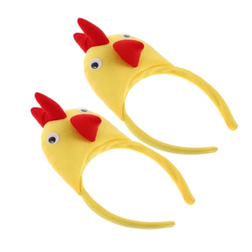 FOMIYES 2stücke Hühner-stirnband Für Mädchen Stofftier-kostümzubehör Party-accessoires Plüsch-tier-kopfbedeckung Halloween-cosplay-requisiten Süßes Stirnband Für Festivals Und von FOMIYES