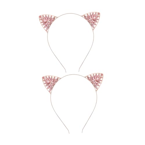 FOMIYES 2stücke Katzenohr-stirnband Mit Kristallen Leichtes Und Bequemes Haar-accessoire Für Damen Für Feiertagspartys Und Veranstaltungen von FOMIYES