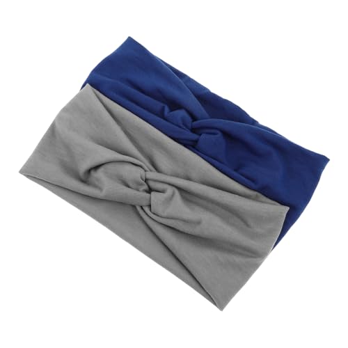 FOMIYES 2stücke Knotenförmige Yoga-haarbänder Elastische Und Rutschfeste Sport-stirnbänder Für Frauen Fitness-haaraccessoires Für Gym Laufen Und Yoga Hellgrau Blau von FOMIYES