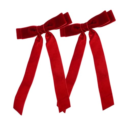 FOMIYES 2stücke Schleifen Haarklammer Mit Quaste Süße Haarschmuck Für Mädchen Robuste Beflockungsmaterial Vielseitig Einsetzbar Für Alltag Party Hochzeit von FOMIYES