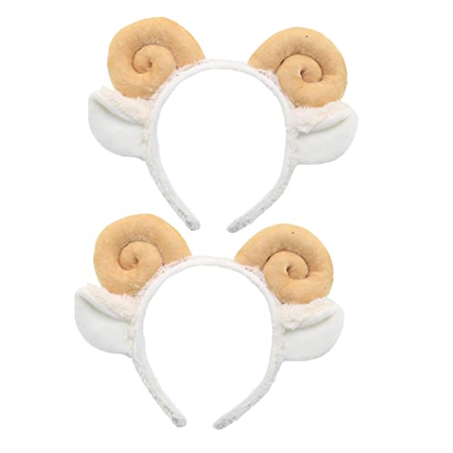 FOMIYES 2stücke Stilvolles Haarband Mit Schafsohren Und Hörnern Für Damen Cosplay-zubehör Aus Weichem Stoff Für Fotoshootings Und Festlichkeiten von FOMIYES