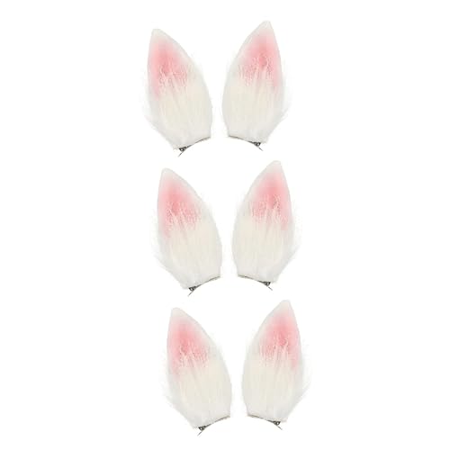 FOMIYES 3 Paare Hasenohr Haarspange Kinderkostüm Puffkleid Für Mädchen Haarspange Für Kinder Cosplay-zubehör Hasenhaarspange Mehrfarbiges Kleid Für Frauen Rock Kleinkind Schweinchen Plüsch von FOMIYES