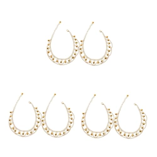 FOMIYES 3 Paare Boho Fußkettchen mit Mehrlagigen Klingelnden Glöckchen Verstellbares Goldenes Tanzarmband Modischer Schmuck für Damen Geeignet für Partys und Tanzaufführungen von FOMIYES