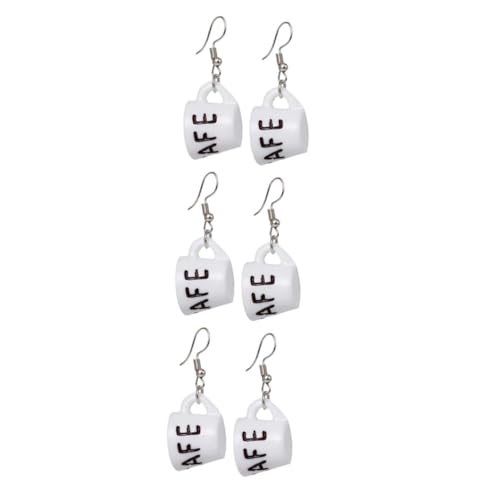 FOMIYES 3 Paare Damen Ohrringe Weiß Mini Kaffeetasse Dangler Ohrschmuck Herzform Modisch Leicht Für Alltag Party Valentinstag FOMIYES 3 Paare Damen Ohrringe Weiß Mini Kaffeetasse Dangler Ohrschmuck Herzform Modisch Leicht Für Alltag Party Valentinstag von FOMIYES