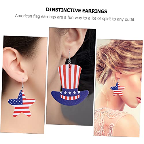 FOMIYES 3 Paare Damen Ohrstecker Unabhängigkeitstag Stil Flaggen Ohrringe Kreatives Design Leicht und Für Party Alltag von FOMIYES