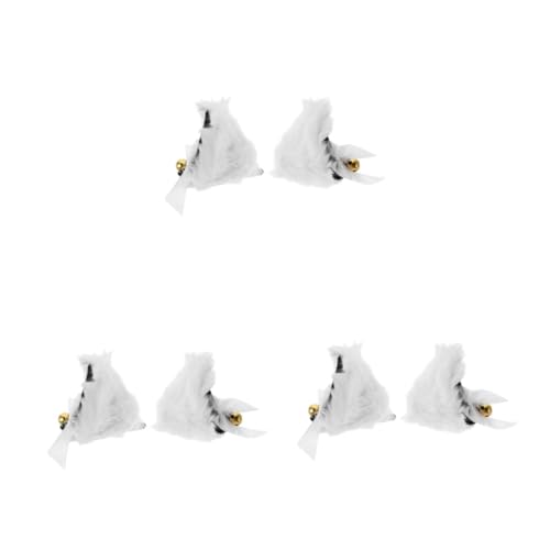 FOMIYES 3 Paare Katzenohr -kopfschmuck Halloween-haarnadeln Clip Für Katzenohren Pelzige Haarspangen Pelziger Katzenkopfschmuck Cosplay-katzen-haarspangen Halloween-kopfschmuck Eisen Weiß von FOMIYES