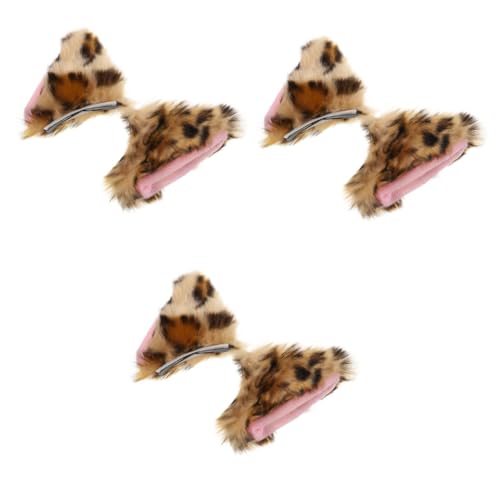 FOMIYES 3 Paare Katzenohren Haarnadel Kuscheltier Fuchs Haarnadel mit Katzenohren Haarspangen mit Katzenohren Design Katzenohren Haarspangen Kopfbedeckung mit Katzenohren Party-Kopfschmuck von FOMIYES