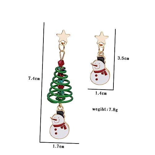 FOMIYES 3 Paare Kreative Asymmetrische Weihnachtsbaum Ohrhänger Christmas Dangle Earrings Klassischem Leicht und Angenehm für Weihnachtsfeiern und Festliche Anlässe von FOMIYES