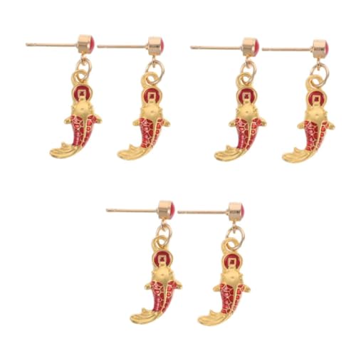 FOMIYES 3 Paare Leichte Fisch Ohrringe für Teenager Mädchen Kleine Verspielte Ohrstecker mit Tropfendem Emaille Koi Design Vielseitige Ohrhänger für Besondere Anlässe und Alltag von FOMIYES