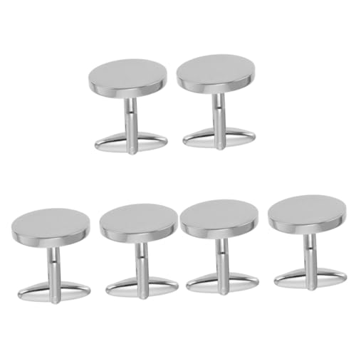 FOMIYES 3 Paare Silberne Oval Knöpfe Manschettenknöpfe für Hemden für Formelle und Informelle Anlässe Vielseitig Einsetzbar für Anzüge Shirts und von FOMIYES