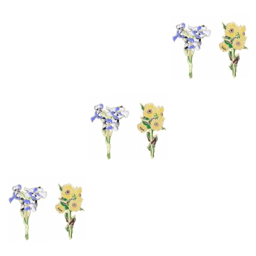 FOMIYES 3 Sätze Blumenförmige Brosche Legierung Teiliges Set Mit Van Sonnenblume Und Für Kleidung Für Hochzeiten Partys Und Tägliches Tragen 2 Stück * 3 von FOMIYES