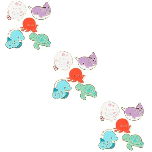 FOMIYES 3 Sätze Cartoon Tiere Broschen Anstecker Für Kleidung Taschen Jacken Lebensmittelechtes Emaille Niedliche Tiermotive Vielseitig Einsetzbar Perfektes Accessoire 5 Stücke * 3 von FOMIYES