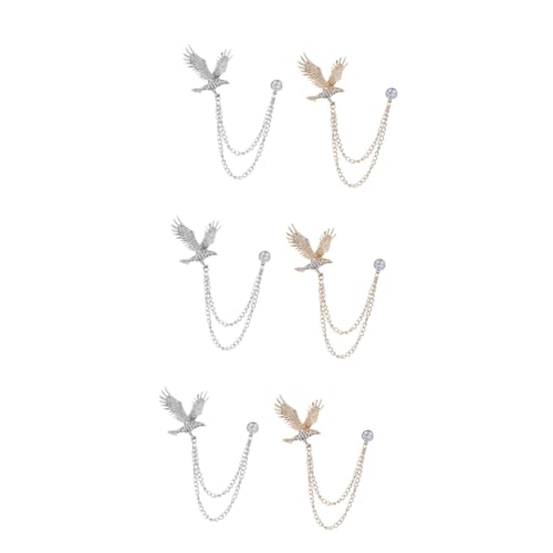 FOMIYES 3 Sätze Design Broschen Legierung Kragenanstecker Für Herrenanzüge Kleidung Accessoires Gold Und Silber Für Partys Und Festlichkeiten 2 Stücke * 3 von FOMIYES