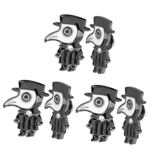 FOMIYES 3 Sätze Doctor Broschen Schwarze Emaillierte Anstecknadeln Für Kleidung Hüte Schals Punk Für Dekorationen 2 Stück * 3 von FOMIYES