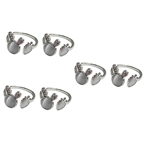 FOMIYES 3 Sätze Frauen Finger Ringe Mit Kaninchen Und Karotte Verstellbare Katzenaugenringe Schmuck Für Mädchen Leichtes Und Hautfreundliches Design 2 Stück * 3 von FOMIYES