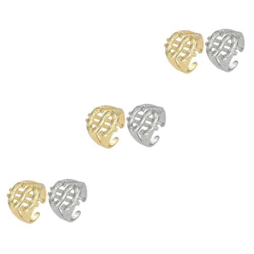 FOMIYES 3 Sätze Hip Hop Dollarzeichen Ringe Für Männer Offene Finger Ringe Verstellbare Schmuckstücke Für Verschiedene Anlässe Und Glänzende Oberfläche Und Komfortable 2 Stück * 3 von FOMIYES