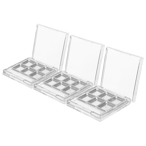 FOMIYES 3 Sätze Leere Lidschattenpalette Transparent Fächer Makeup Organizer Mit Pinselhalter Für Profi Und Nutzung Reisegeeignet Robust von FOMIYES