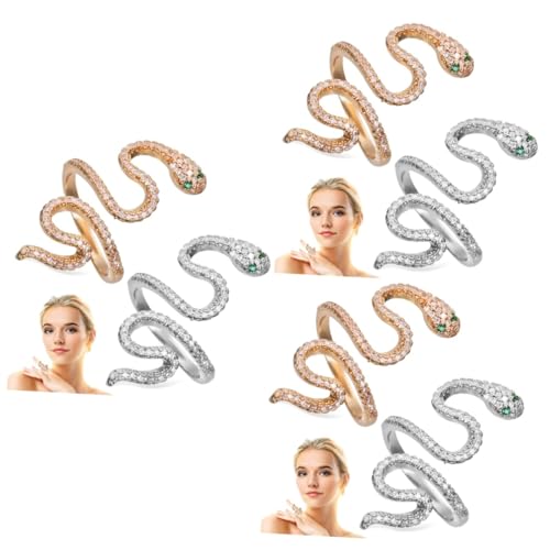 FOMIYES 3 Sätze Schlangenringe Für Damen Herren Verstellbare Öffnungsringe Metall Eleganter Tier Schmuck Für Partys Besondere Anlässe 2 Stücke * 3 von FOMIYES