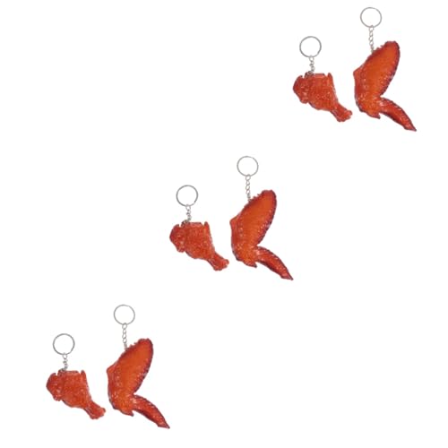 FOMIYES 3 Sätze Simulation Lebensmittel Schlüsselanhänger Hähnchenflügel Und Hähnchenkeule Kreative Pvc Anhänger Für Taschen Und Schlüssel Lustige Dekoration Für Schlüssel Und 2 Stücke * 3 von FOMIYES