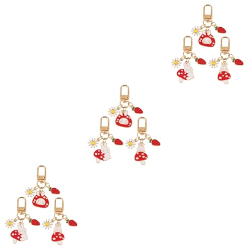 FOMIYES 3 Sätze Süßer Metall Schlüsselanhänger Cartoon Kaninchen Anhänger Für Handtasche Handy Und Dekoration Leicht Und Auffällig Für Schlüssel Geldbörse Und Rucksack 3 Stücke * 3 von FOMIYES