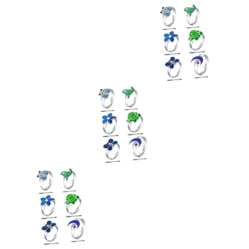 FOMIYES 3 Sätze Teiliges Farbwechselnder Tier Ringe Thermochromik Für Verstellbares Finger Schmuck Für Partys Lustige Cartoon Motive Für Freunde Familie 6 Stück * 3 von FOMIYES