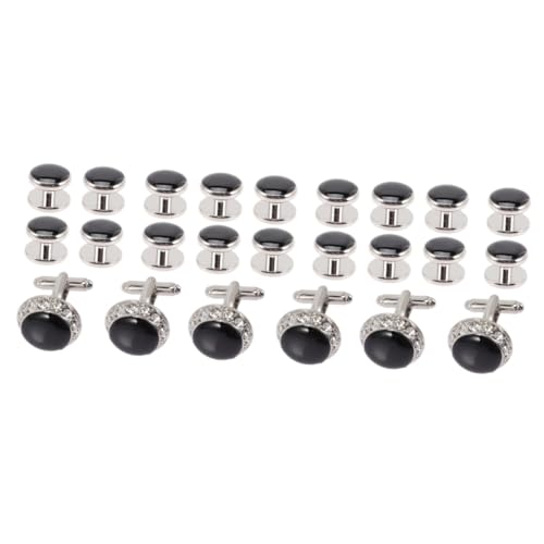 FOMIYES 3 Sätze Teiliges Herren Manschettenknöpfe Mit Strass Für Anzüge Cufflinks Für Hochzeiten Business Und Besondere Anlässe 8 Stücke * 3 von FOMIYES