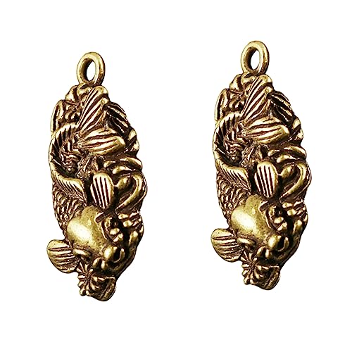 FOMIYES 3 Sätze Teiliges Messing Anhänger Schlüsselanhänger Dekoratives Karpfenmuster Schlüsselring Ornament Handgefertigt Vintage Für Taschen Schlüssel 2 Stück * 3 von FOMIYES