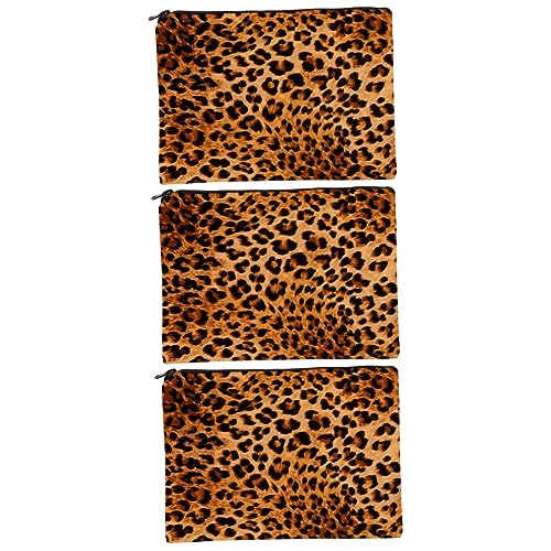 FOMIYES 3 Schicke Damen-Damentaschen Zur Aufbewahrung Von Hand Tragbare Taschen Kosmetik-Handtasche Make-Up-Organizer Reisetasche Multifunktional Für Mädchen Leopard von FOMIYES