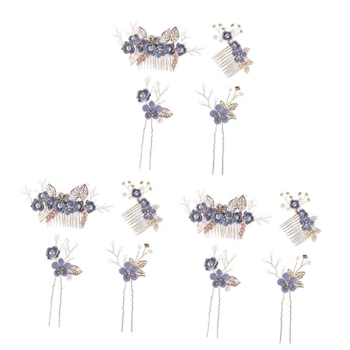 FOMIYES 3 Sets 4 Stück Hawaii-Blumen-Haarkamm Schiebe-Haar-Tiara Für Braut Hochzeit Strass-Haar-Accessoires Haar-Accessoires Blaue Haar-Accessoires Braut-Kamm-Einsatz von FOMIYES