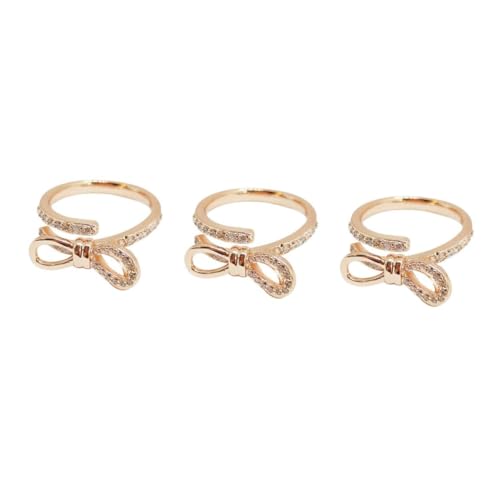 FOMIYES 3 Stck. Adjustable Bowknot Ring mit Zirkonia Offener Ring für Damen Modischer Schmuck für Frauen für Besondere Anlässe Hochwertige Verarbeitung Elegantes Design von FOMIYES