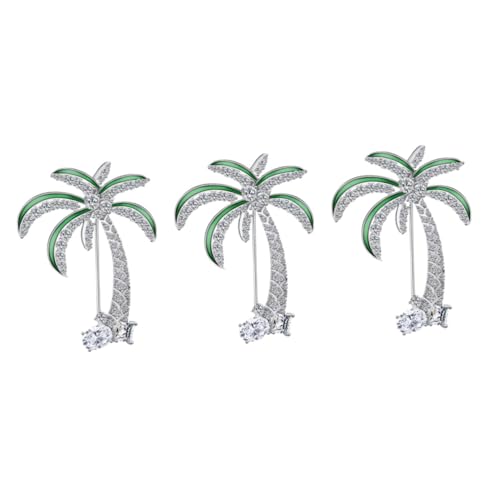 FOMIYES 3 Stck. Hawaiian Coconut Tree Brosche für Damen Anstecknadel für Strickjacken Pullover und Hüte für Hochzeiten Partys und Besondere Anlässe Langlebigem Material Gefertigt von FOMIYES