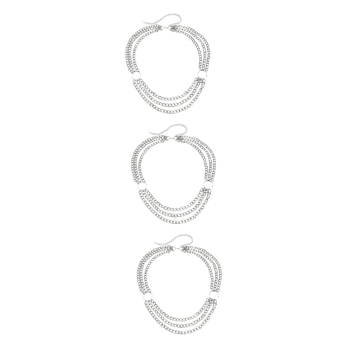 FOMIYES 3 Stck. Mehrlagige Taillenkette Rundkette für Damen Verstellbar für Strandpartys oder Besondere Anlässe Silberfarben Modisches Accessoire von FOMIYES