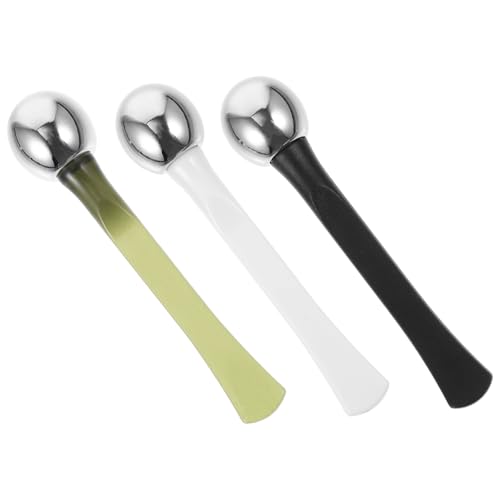 FOMIYES 3 Stk Augenmassagegerät Creme Lidschatten Spoolie Massagebecher Brauenpinsel Rougestift Gesicht Löffel Wimpernkamm Wimpernbürsten Kosmetikspatel Augenbrauenkamm Zinklegierung von FOMIYES