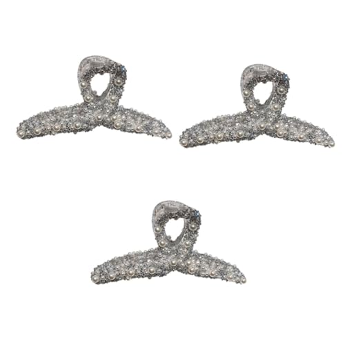 FOMIYES 3 Stk Perle Strass Haarspange Haarschmuck für Frauen Abschlussball Perlen-Haarspange Haarnadel Haarspangen einfache Kopfbedeckung Haarspange für Frauen Entenschnabel Ohrring Damen von FOMIYES