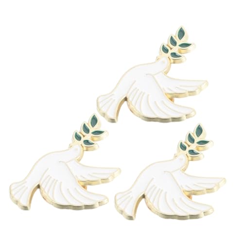 FOMIYES 3stücke Vogel Brosche Friedenstaube Anstecker Kleidung Accessoires Damen Mädchen Schmuck Mit Taube Reversnadel Für Tasche Schal Mantel von FOMIYES