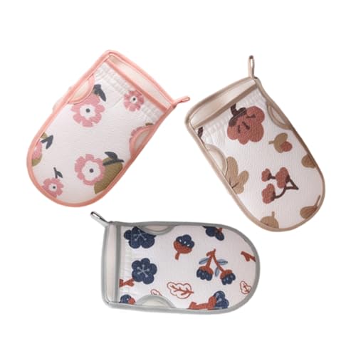 FOMIYES 3 Stück Badetuch Peeling-Handschuh Handschuh zum Duschen Body Scrub Handschuh Peeling Badball Luffa-Rückenbürste Blumen-Badekugel Peeling-Duschbürste Luffa-Peeling Polyester von FOMIYES