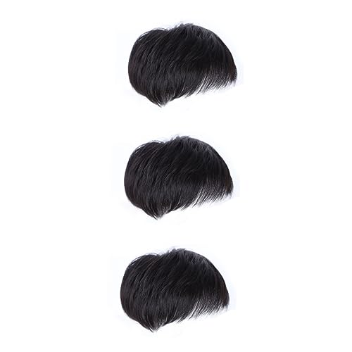 FOMIYES 3st Toupet-clips Schwarze Stirnbänder Für Frauen Haarverlängerung Für Männer Kurze Perücke Kurze Schwarze Perücke Herrenperücken Realistisch Kurz Schwarz Patch Fräulein Haarschmuck von FOMIYES