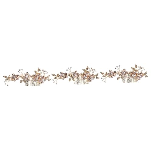 FOMIYES 3st Braut Haarspange Brautschmuck Aus Kristall Legierungsperlen Kamm Braut Haarkamm Clip Pin Hochzeit Kopfschmuck Kamm Kristallhaarkämme Dekorativ Mosaik Die Blumen von FOMIYES