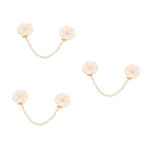 FOMIYES 3 Stück Brosche mit Funkelnden Strasssteinen Blumen Design Legierungsmaterial Modischer Schal und Kragenclip für Damen Vintage Kleid und Cardigan Accessoire Weißer Schmuck von FOMIYES