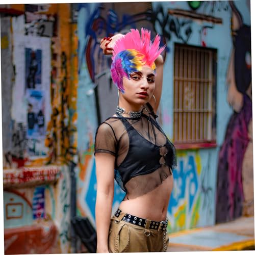 FOMIYES 3 Stück Bunte Flauschige Rock Punk Perücke für Erwachsene Langlebig und Wiederverwendbar für Karneval und Partys Auffällige Farben und Vielseitig Einsetzbar von FOMIYES