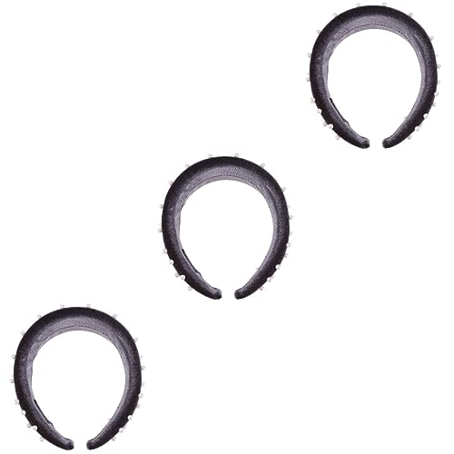 FOMIYES 3st Frauen Fussel Stirnband Perlenstirnbänder Für Frauen Knoten-turban Perlenkopfband Breite Stirnbänder Elastischer Haarreifen Aus Kunstperlen Fräulein Schwamm Haarschmuck von FOMIYES